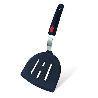 Imagem de Tenta tenta kitchen Espátula de silicone com fenda para panqueca – antiaderente segura para panelas 315 °C, flexível e fina, para ovos – núcleo de aço inoxidável reforçado – livre de BPA