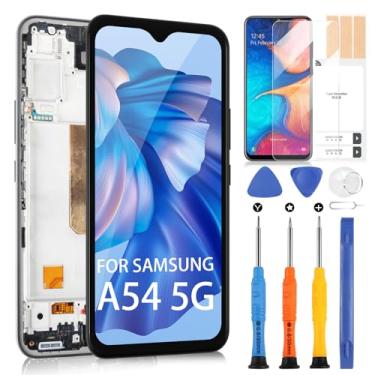 Imagem de Tela de substituição para Samsung Galaxy A54 para Samsung A54 5G LCD Display A546 digitalizador SM-A546E SM-A546B SM-A546U Montagem de tela sensível ao toque com kits de reparo (preto com moldura)