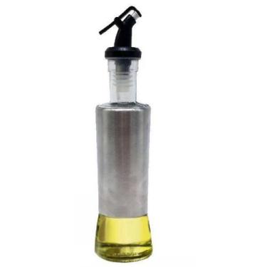 Imagem de Porta Azeite ou Vinagre com Dosador Vidro e INOX 300 ML Galheteiro Uny