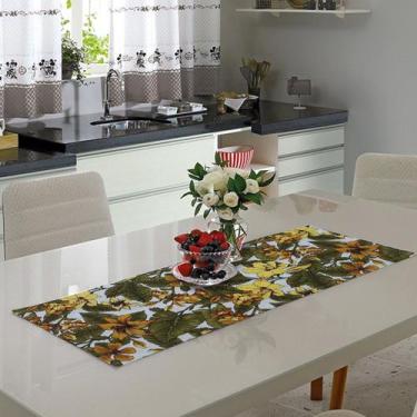 Imagem de Caminho De Mesa Estampado Floral Amarelo 0.40M X 1.40M - Menedecor