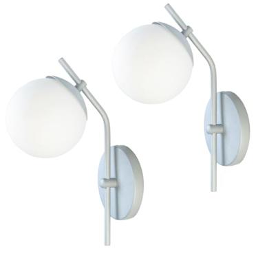 Imagem de Kit 2 Arandelas Inclinada Jabuticaba Globo Vidro Dourado