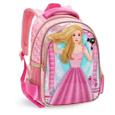 Imagem de Mochila Costas Princesa Infantil Escolar Barbie Rapunzel Denlex