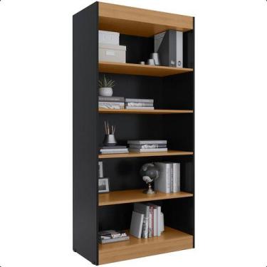 Imagem de Livreiro Estante Multiuso Com Prateleiras Shoptri, Preto Cedro