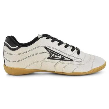 Imagem de Chuteira EGM Masculina Em Couro  Indor Branca, 41, Branco