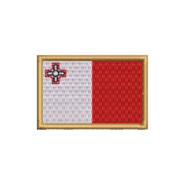 Imagem de BP0435-011 Bandeira Malta Patch Bordado 5,7×3,8cm (D-Arquivo Matriz para bordar.)