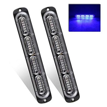 Imagem de Teguangmei Luzes estroboscópicas de aviso de emergência, pacote com 2 unidades de 24 LED 72 W Piscante Superfície de Montagem Blue Caution Hazard Light Bar para Carro Caminhão Barco ATVs 12 – 24 V