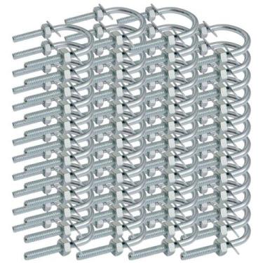 Imagem de Kit Abraçadeira Tipo U 3/4" x 1/4" Vergalhão 50 Unidades - PERFILACO