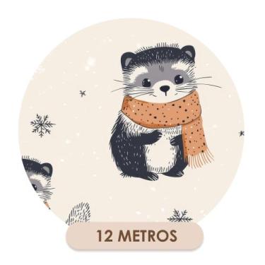 Imagem de Papel de Parede Adesivo Inverno Gaxinim Fofo  - Bazar dos Quadros, 12 