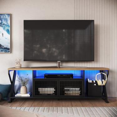 Imagem de Rack para TV 60 Polegadas Industrial Gamer com RGB 2 Portas - Placa e 
