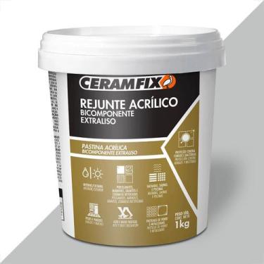 Imagem de Rejunte ceramfix acrilico 1kg bicomponente extraliso cinza claro 