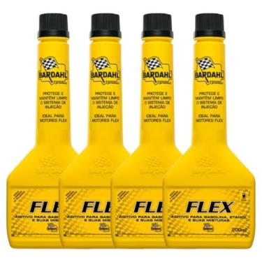 Imagem de Kit 4 Aditivo Gasolina E Etanol Bardahl Flex 200ml Combust