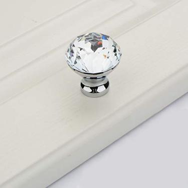 Imagem de Puxador de armário de cristal transparente, puxadores de gaveta de simplicidade moderna europeia, puxadores de móveis de liga de zinco, para banheiro, quarto, cozinha, sala de estar, puxadores de