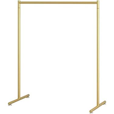 Imagem de LIFOND Barra para roupa cabide para roupa cabide com rodas, cabide com sapateira, aplique no quarto, sala de estar, suporte fácil de montar barra de roupa para decoração do quarto, dourado A