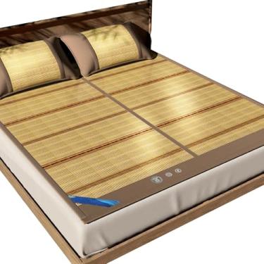 Imagem de Summer Sleeping Mat, Bamboo Smooth Surface, Breathable and Firm Summer Bamboo Mats are Used for Bedrooms, Dormitories, Living Rooms, Gardens, Camping(1.8 * 2m/70 * 79in)