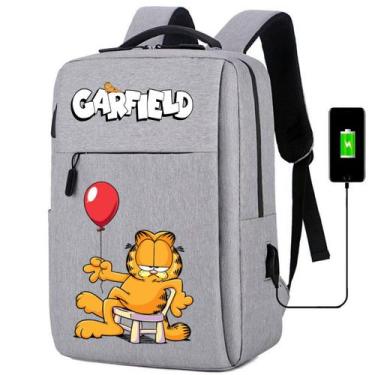 Imagem de Mochila Escolar Trabalho USB Infantil Estampa De Gato Travesso Comilão