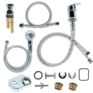 Imagem de Kit de reposição para torneira de xampu para salão de beleza, spa, salão de beleza, lavatório, acessórios de banho, torneira quente e fria, mangueira de pulverização, conjunto de substituição para