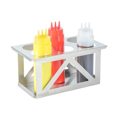 Imagem de Restaurantware Pacote com 1 suporte de garrafa de aço inoxidável com 6 furos, 7,4 cm de diâmetro, serve para abertura de 1/3 de tamanho, adequado para lava-louças