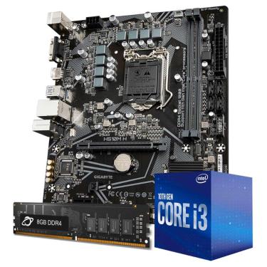 Imagem de Kit Upgrade Processador Intel® Core™ i3 10100F + Placa Mãe Gigabyte H510M-H  + Memória 8GB DDR4