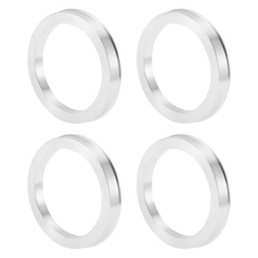 Imagem de INFINAUTO Anéis centralizados no cubo da roda do carro OD 74,1 mm para ID 59,6 mm eixo central de rodas amortecedores Hubrings liga de alumínio tom prata durável