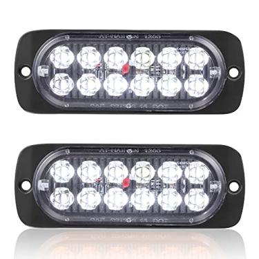 Imagem de AT-HAIHAN DOT Pacote com 2 luzes de corrida de backup de LED branco com lentes transparentes de alumínio, compatível com iluminação de superfície à prova d'água para caminhão trator Jeep RV
