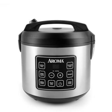 Imagem de AROMA® Panela de arroz digital para 20 xícaras (cozidas)/10 xícaras (não cozidas), multicooker, cozimento lento, vaporizador, arroz flash, manter aquecido, tecnologia Sensor Logic®, exterior de aço