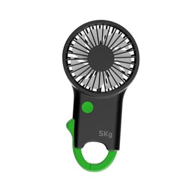 Imagem de IEUDNS Ventilador de mão pessoal Ventilador de mão versátil 2 em 1 Design reforçador de aderência Função para compras Concerto Casa Praia Viagem, Verde