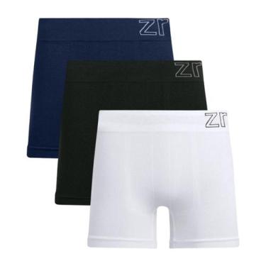 Imagem de Kit 3 Cuecas Boxer Masculina Zee Rucci Microfibra Sem Costura Lisa - Z
