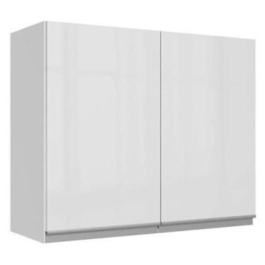 Imagem de Armário Aéreo Madesa Acordes Glamy 100%MDF 80cm 2 Portas BR, Branco
