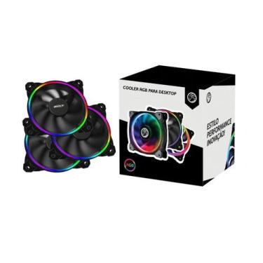 Imagem de Kit c/ 3 ventoinha 120x120 brazil-pc bpc-kint1250-argb