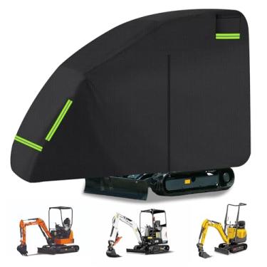 Imagem de Capa para miniescavadeira resistente Oxford 600D impermeável com porta de zíper, capa de escavadeira para todos os climas proteção UV/chuva/neve/poeira, capa universal para Bobcat E20/John Deere 17G
