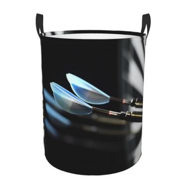 Imagem de Darts Arrows cesto de roupa suja dobrável impermeável cesto de armazenamento de roupas com alças pano oxford organizador de brinquedos cesta para banheiro, lavanderia, quarto, médio