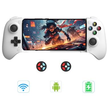 Imagem de 8Bitdo Ultimate Mobile Gaming Controller for Android, Bluetooth Phone Controller for Android with Hall Effect Joysticks and Hall Triggers (White)