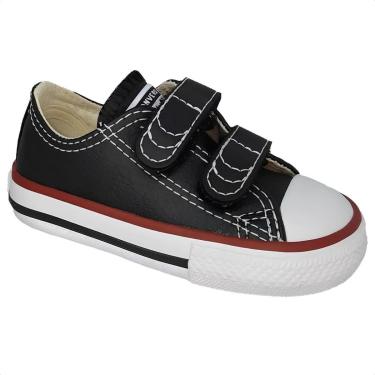 Imagem de Tênis Infantil Converse All Star Original Chuck Cano Baixo Couro Preto Calce Fácil-Unissex