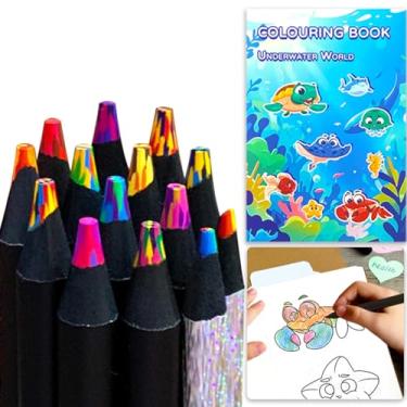 Imagem de Kanehosi 12 lápis multicoloridos multicoloridos para adultos e crianças, lápis de desenho multicolorido mais espesso, suprimentos de arte, presente para meninos, meninas, aniversário, Páscoa, Natal