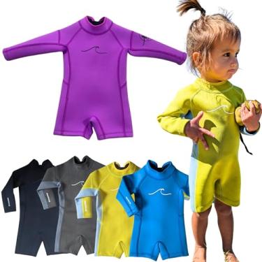 Imagem de Selective HA Roupa de mergulho para bebês, bebês, crianças, ultrasoft de neoprene de 1,5 mm e 2,5 mm, manga comprida, roupa de mergulho curta, Yamamoto e versões tradicionais de neoprene (roxo