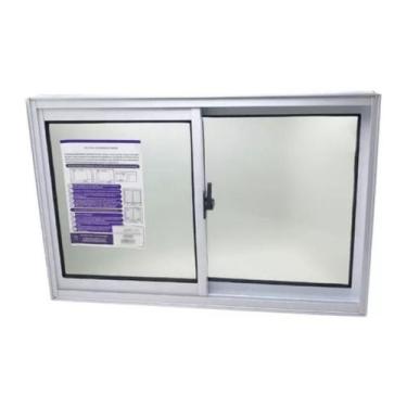 Imagem de Janela Basculante Vitro Aluminio 2 folhas 50x50 CM REFORÇADO - Metalli
