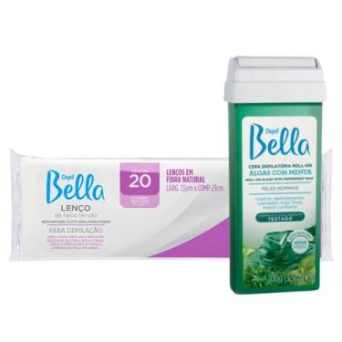 Imagem de Kit Depilação Cera Roll-On Algas/Menta + 20 Lenços - Depil Bella