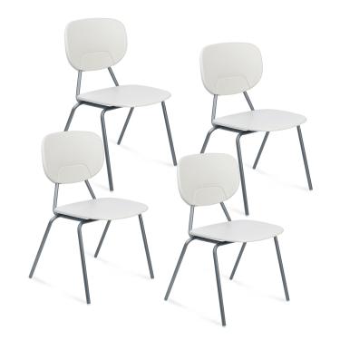 Imagem de Conjunto com 4 Cadeiras Fixas Valentina Off White