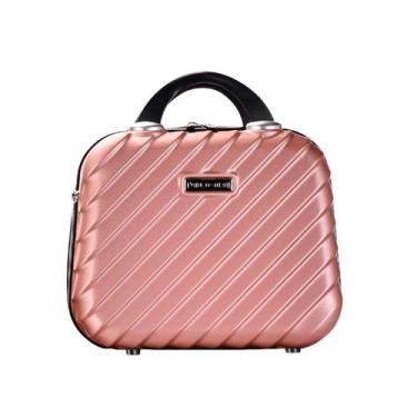 Imagem de Frasqueira Necessáire Rígida Abs Maquiagem Higiene Viagem Contra Arran