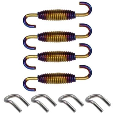 Imagem de Meprotal Molas de escape para motocicletas, 1 conjunto de molas de tubo de escape de aço inoxidável de 5,5 cm e 55 mm, adequadas para a maioria das motocicletas, scooters, quadriciclos, coloridas