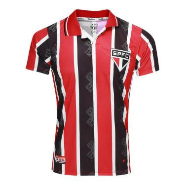 Imagem de CAMISA RETRÔ SÃO PAULO 1994 LISTRADA, ESCUDO BORDADO, MASCULINA,EG