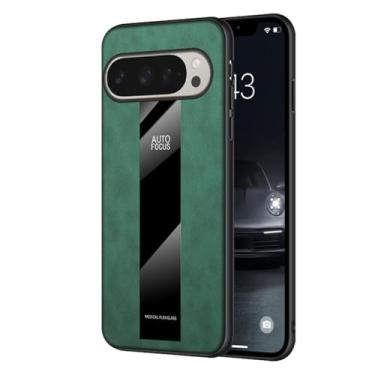 Imagem de LTLMYDAM Capa de couro para Google Pixel 10ProXL/10 Pro/10, leve fosca, à prova de impressões digitais, fina, à prova de choque, minimalista, antiderrapante, verde, 10