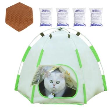 Imagem de Rrlihjgu Cama para barraca para cães/gatos, barraca para berço para animais de estimação | Ventilar casinhas para cães,Fácil de limpar e montar ao ar livre ar condicionado abrigo clima berço cama