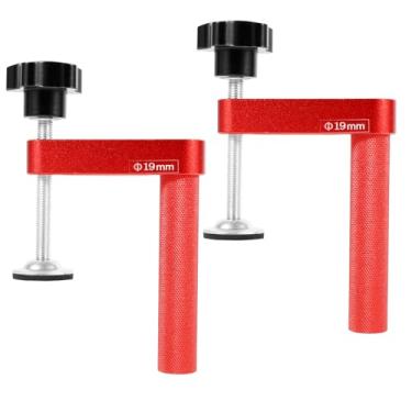 Imagem de KHZSPP Pacote com 2 braçadeiras para cães de banco, 19 mm (3/10.2 cm), clipe de bancada de trabalho para marcenaria, braçadeira ajustável de liga de alumínio para cães de ação rápida para mesa MFT