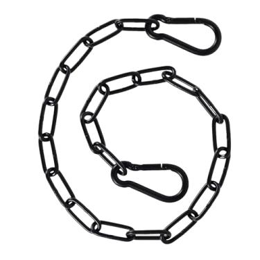 Imagem de Cadeado de corrente de aço inoxidável 20/99 cm Cadeado de corrente de elos de corrente com fivela de mola à prova de intempéries ao ar livre para portão de cerca, porta de gaiola para animais de