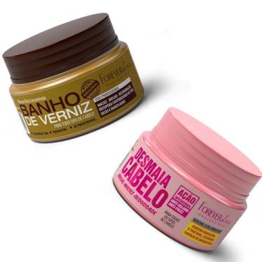 Imagem de Kit Másc Desmaia E Máscara Banho de Verniz Forever Liss 40G - Forever 