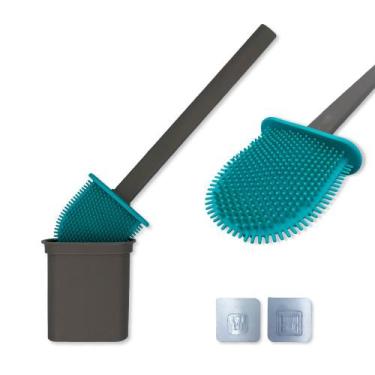 Imagem de Escova Sanitária de Silicone com Suporte  Limpeza Eficiente para Vaso 