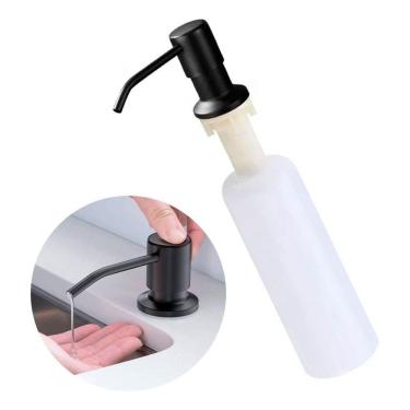 Imagem de Dosador De Detergente Dispenser Para Cuba Inox Embutir Preto