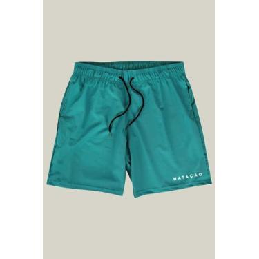 Imagem de Shorts Masculino Elastano Premium WSS Natação - WSS Brasil, G, Verde