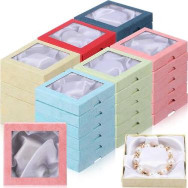 Imagem de Caixa de presente de joias Yeaqee, 72 peças de papelão com tampa trans